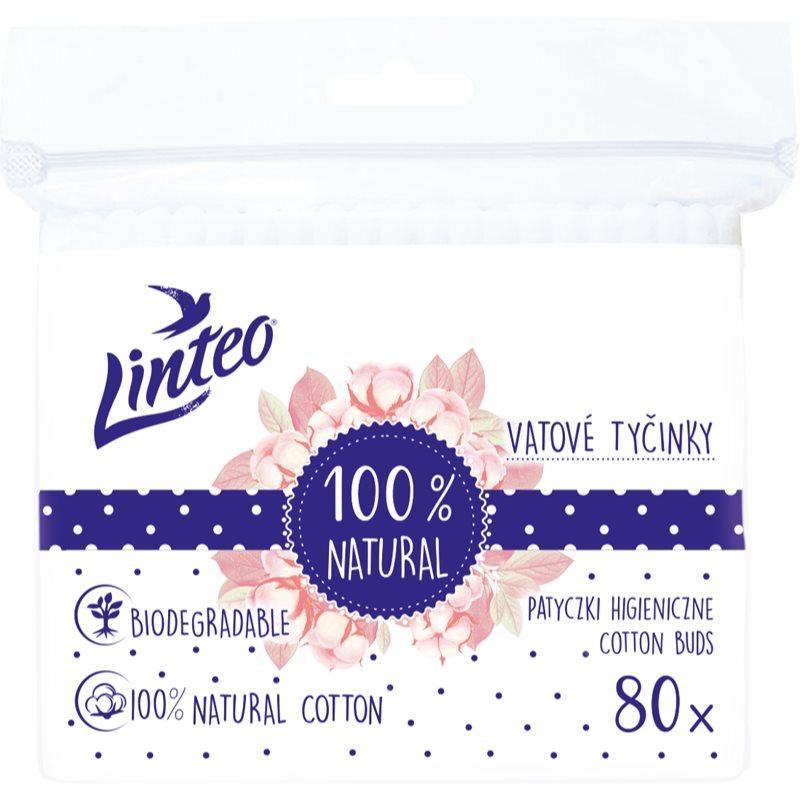Linteo Natural Cotton Buds vatové tyčinky v sáčku 80 ks