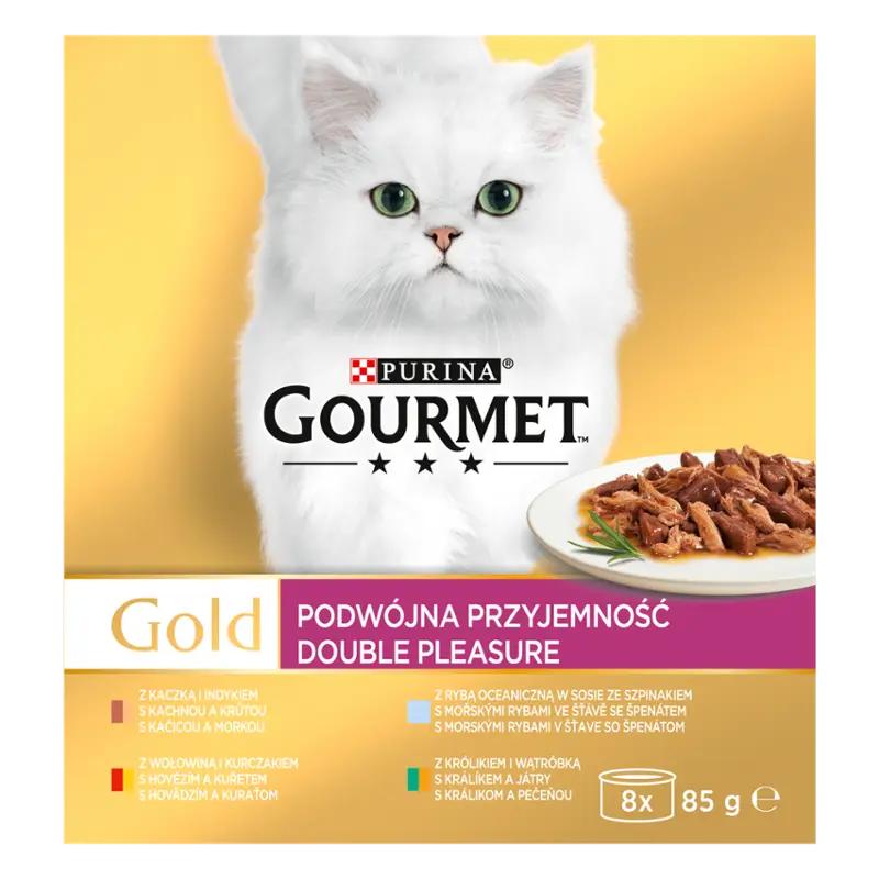 Gourmet Gold Konzervy pro kočky Double Pleasure multipack 8x 85 g, 680 g