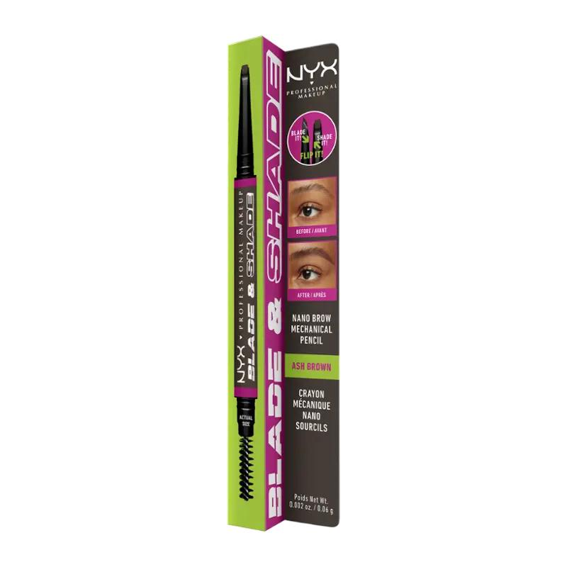 NYX Professional Makeup Tužka na obočí Blade & Shade 07 Ash Brown, 1 ks