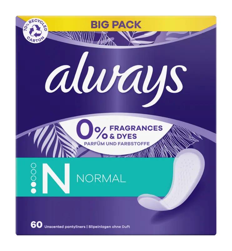 Always Slipové vložky Daily Fresh Normal, 60 ks