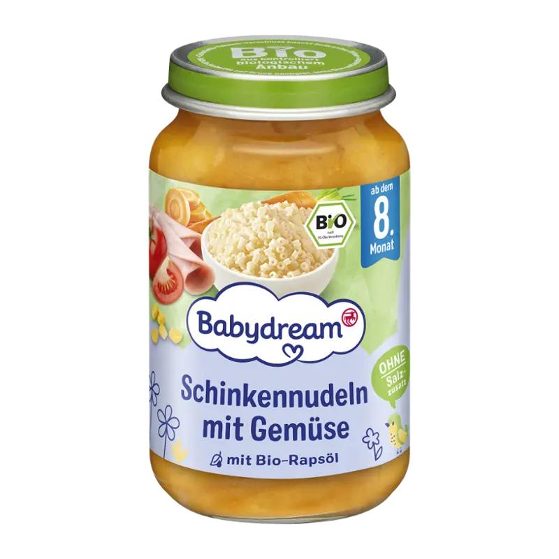 Babydream BIO příkrm šunkové nudle se zeleninou, 220 g