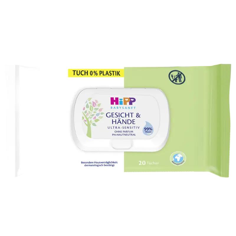 HiPP Vlhčené ubrousky na obličej & ruce Ultra Sensitive, 20 ks