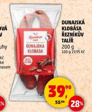 DUNAJSKÁ KLOBÁSA ŘEZNÍKŮV TALÍŘ, 200 g