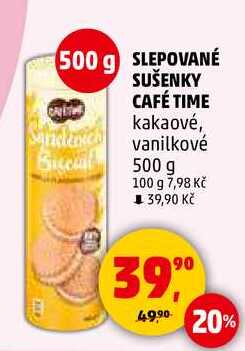 SLEPOVANÉ SUŠENKY CAFÉ TIME vanilkové, 500 g