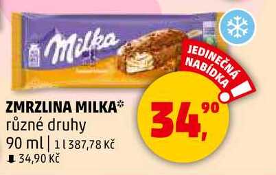 ZMRZLINA MILKA různé druhy, 90 ml  
