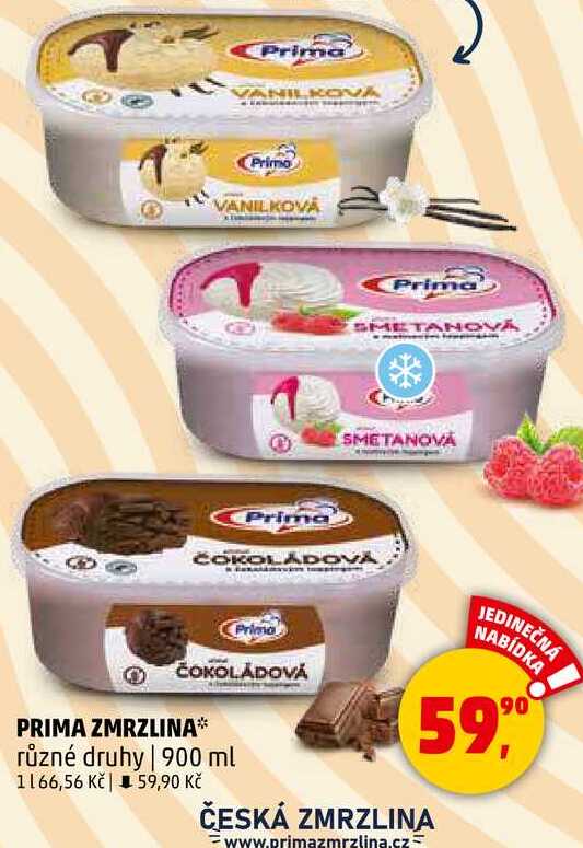 PRIMA ZMRZLINA různé druhy, 900 ml 