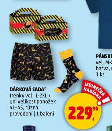 DÁRKOVÁ SADA trenky vel. L-2XL + uni velikost ponožek 41-45, různá provedení, 1 balení 
