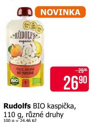 Rudolfs BIO kaspička, 110 g, různé druhy 