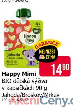 Happy Mimi BIO dětská výživa v kapsičkách 90 g 