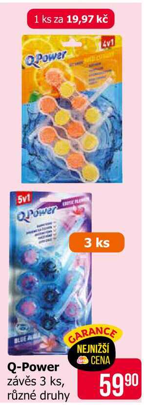 Q-Power závěs 3 ks, různé druhy 