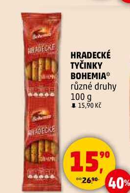 HRADECKÉ TYČINKY BOHEMIA různé druhy, 100 g 