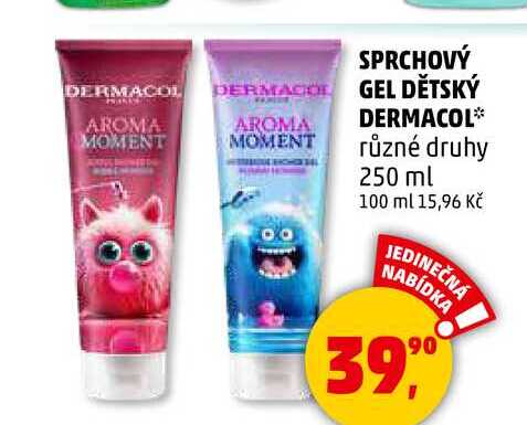 SPRCHOVÝ GEL DĚTSKÝ DERMACOL různé druhy, 250 ml 