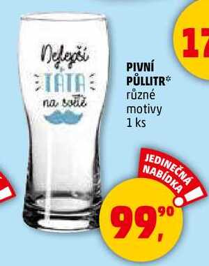 PIVNÍ PŮLLITR různé motivy, 1 ks 