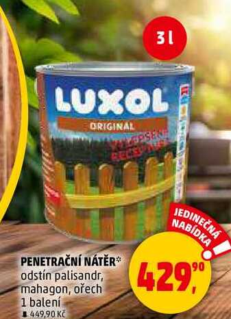 LUXOL ORIGINAL APSEN RECES PENETRAČNÍ NÁTĚR odstín palisandr, mahagon, ořech, 1 balení 