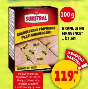 GRANULE NA MRAVENCE, 1 balení 