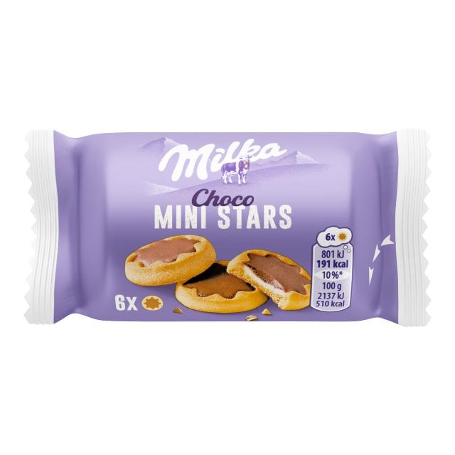 Milka Choco Mini Stars sušenky s čokoládou