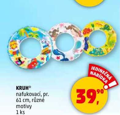 KRUH nafukovací, pr. 61 cm, různé motivy, 1 ks  
