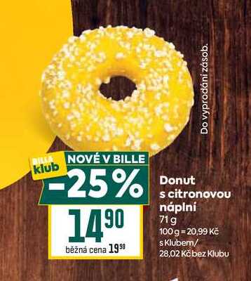 Donut s citronovou náplní 71g 