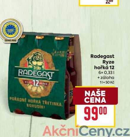 Radegast Ryze hořká 12 6x0,33l