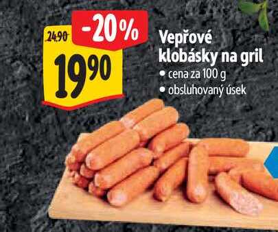  Vepřové klobásky na gril  100 g