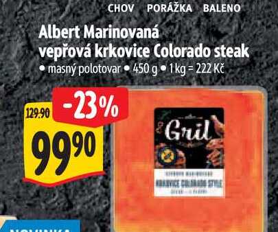  Albert Marinovaná vepřová krkovice Colorado steak 450 g