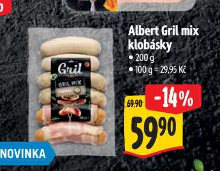  Albert Gril mix klobásky 200 g  