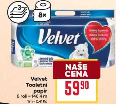 Velvet Toaletní papír 8 rolí
