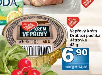 Vepřový krém Drůbeži paštika Játrovka 48 g