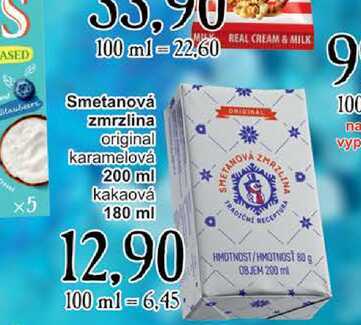 Smetanová zmrzlina original karamelová 200 ml 
