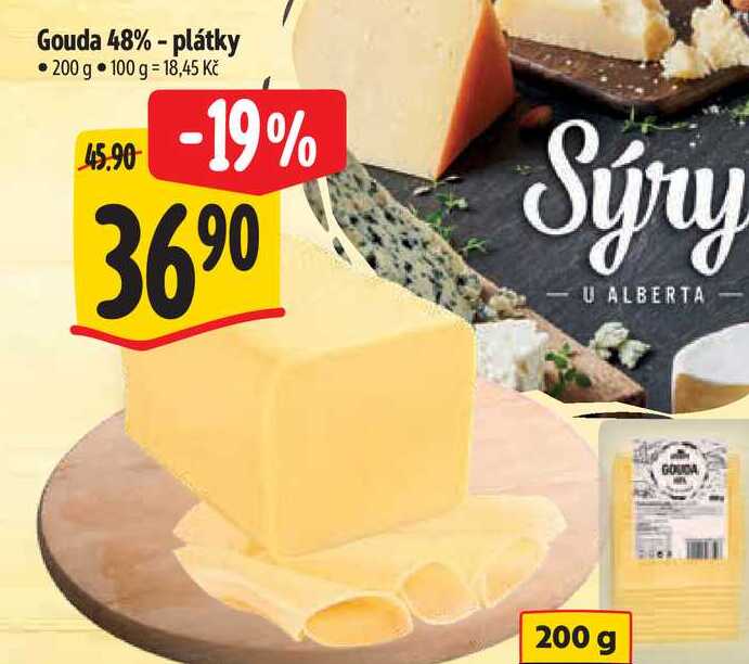 Gouda 48% - plátky 200 g  