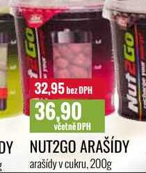 NUT2GO ARAŠÍDY arašídy v cukru, 200g 