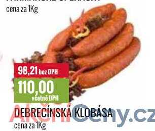 DEBRECÍNSKÁ KLOBÁSA cena za 1Kg 
