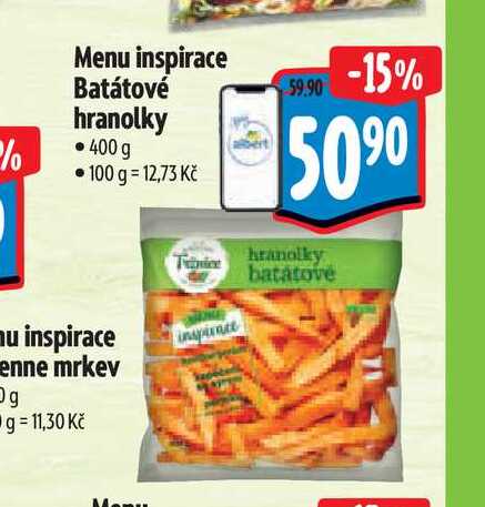 Menu inspirace Batátové hranolky  400 g 