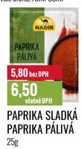 PAPRIKA SLADKÁ, PAPRIKA PÁLIVÁ 25g