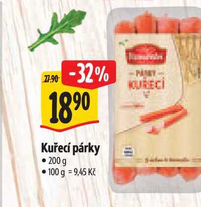   Kuřecí párky 200 g 