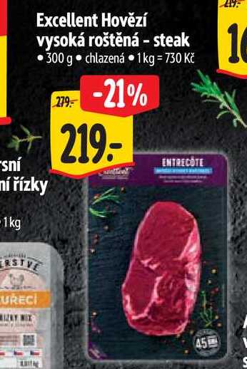 Excellent Hovězí vysoká roštěná - steak  300 g