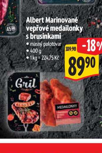 Albert Marinované vepřové medailonky s brusinkami 400 g