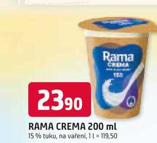 RAMA CREMA 200 ml 15% tuku, na vaření