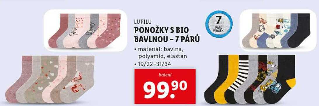 PONOŽKY S BIO BAVLNOU - 7 PÁRŮ