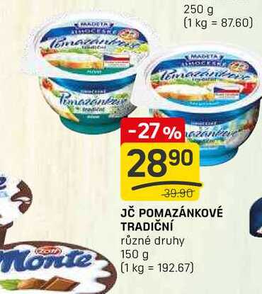 JČ POMAZÁNKOVÉ TRADIČNÍ různé druhy 150 g