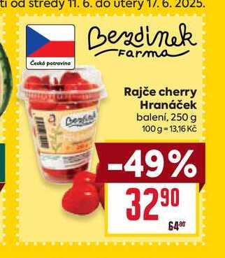 Rajče cherry Hranáček balení, 250 g