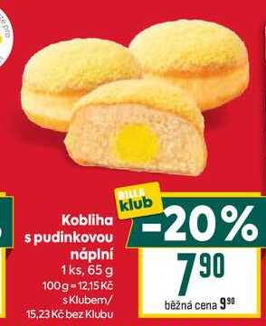 Kobliha s pudinkovou náplní 1ks, 65 g 
