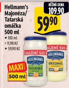 Hellmann's Majonéza/Tatarská omáčka, 500 ml 