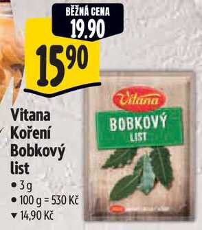 Vitana Koření Bobkový list, 3 g