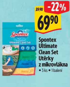 Spontex Ultimate Clean Set Utěrky z mikrovlákna, 3 ks 