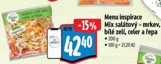 Menu inspirace Mix salátový - mrkev, bílé zelí, celer a řepa, 200 g