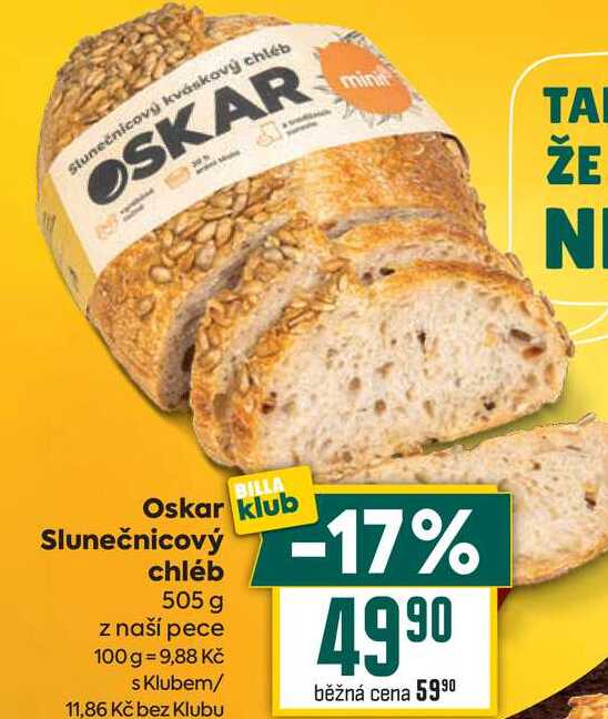 Oskar Slunečnicový chléb 505 g z naší pece 