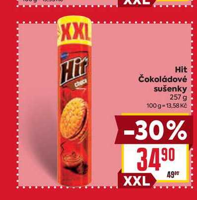 Hit Čokoládové sušenky 257g