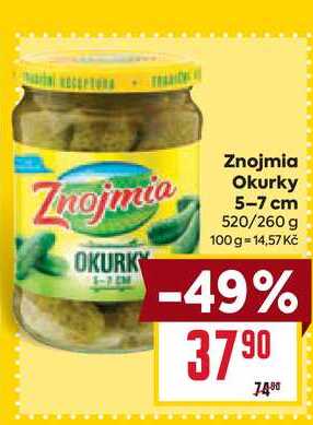 Znojmia Okurky 5-7 cm 520/260 g 