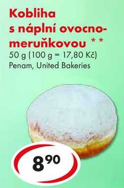Kobliha s náplní ovocno-meruňkovou, 50 g (